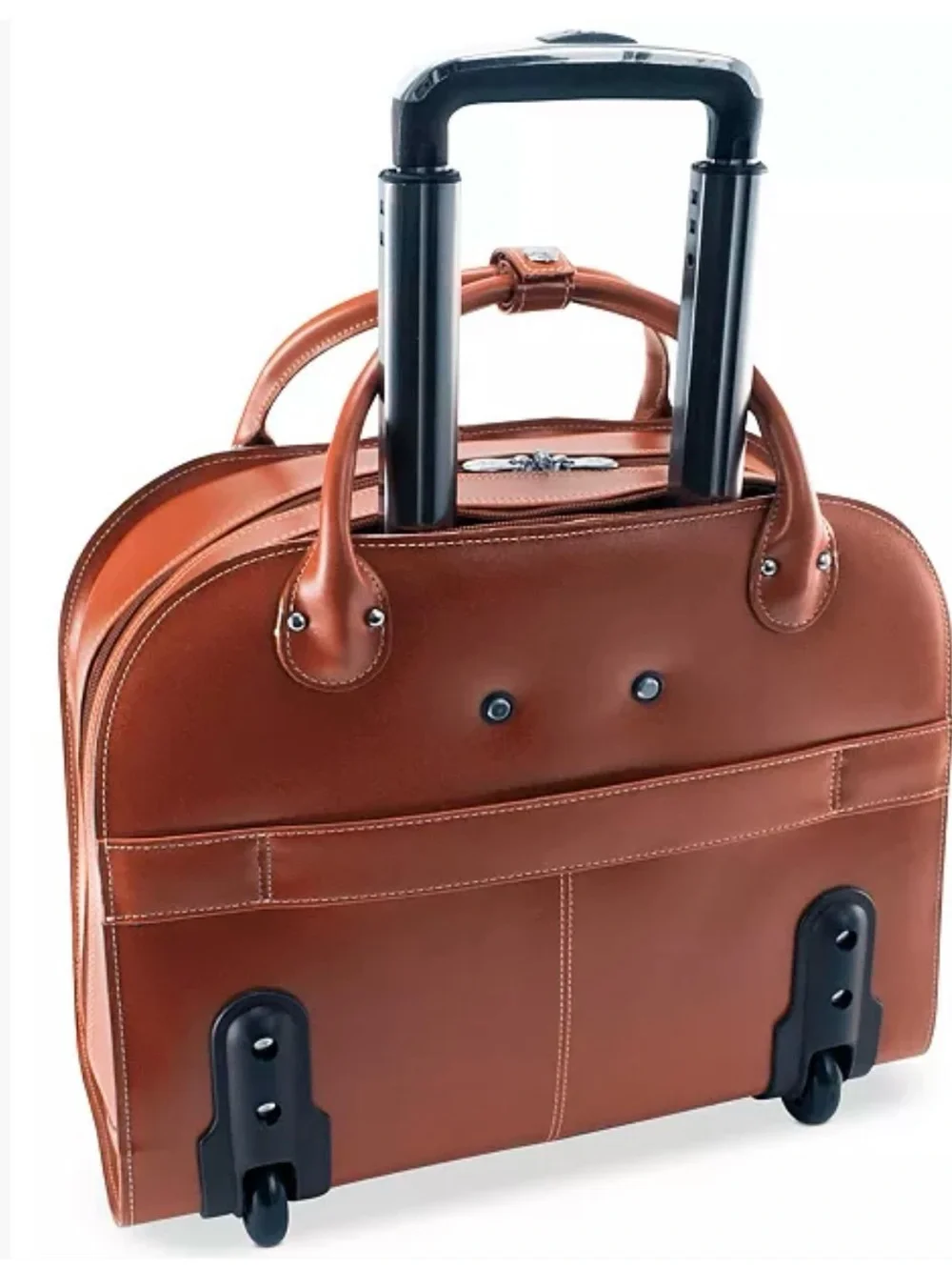 McKlein Edgebrook Leather Brown Wheeled Laptop Briefcase Travel Bag.Unisex